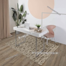 Безворсовый ковер дизайн 132 бежево-коричневый