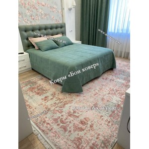 Современный Турецкий Ковер Дизайн 30672 Розовый С Серым