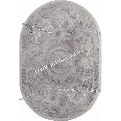 Турецкий Ковер Для Гостиной Дизайн 12 Серый Овальный